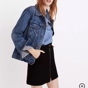 Madewell Denim Utility Zip Skirt in Black Frost
